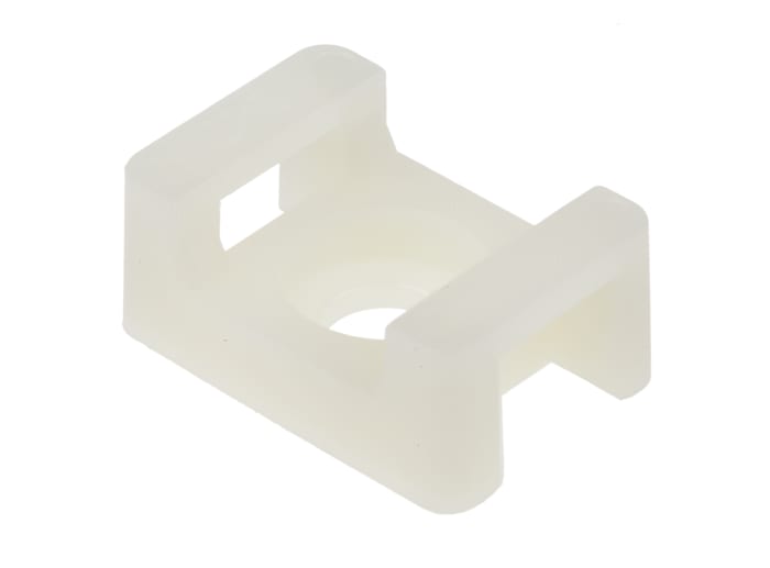Support de serre-câble RS PRO, Blanc, 23mm x 16 mm, Ø fixation 6mm