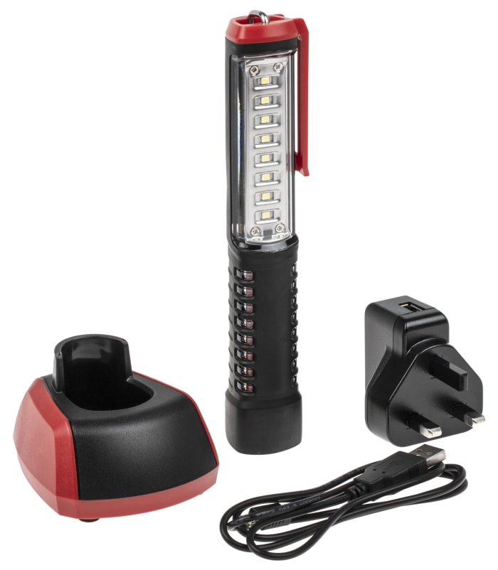 Lampe torche RS PRO LED non rechargeable, Noir, 1 400 lm