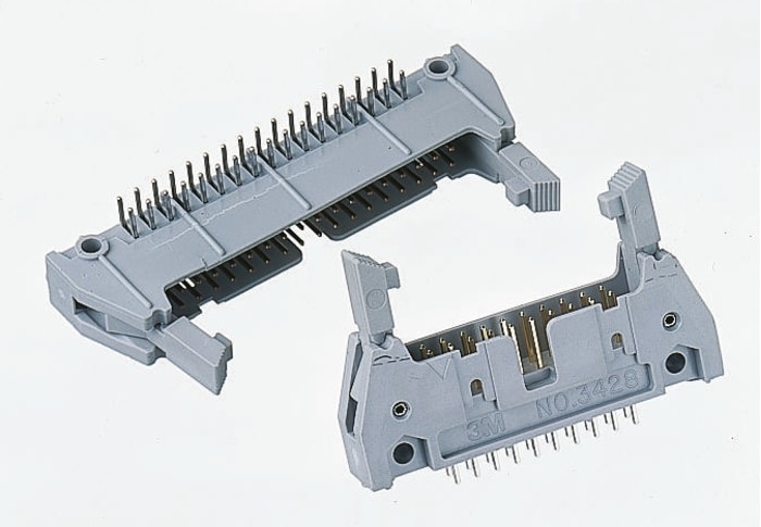 3M 3000 Series Right Angle Through Hole PCB Header, 40 Contact(s), 2.54mm Pitch, 2 Row(s), Shrouded