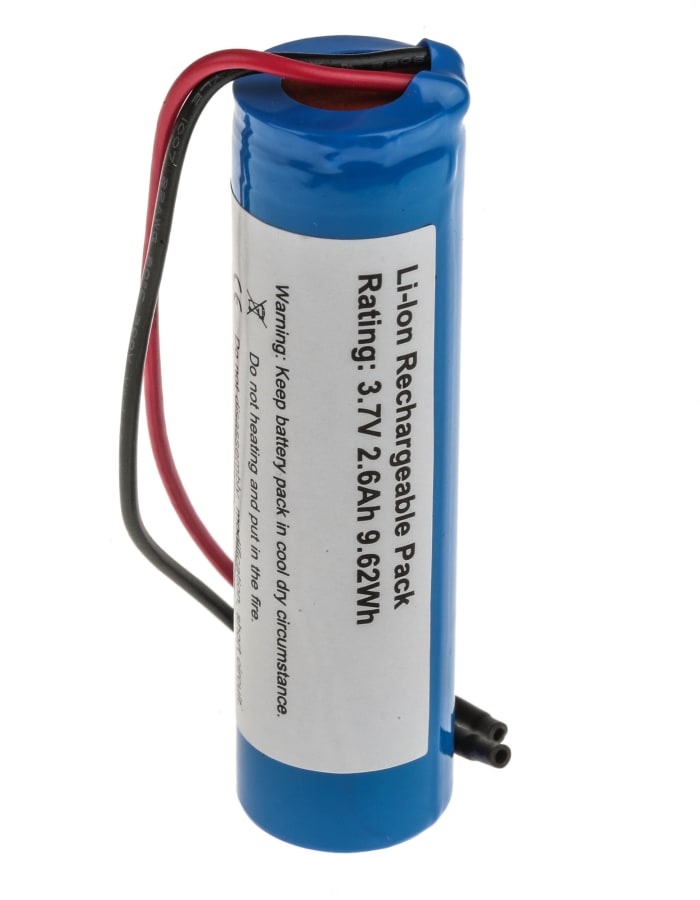 RS PRO RS PRO, 3.7V, 18650, Lithium-Ion Rechargeable Battery, 2.6Ah