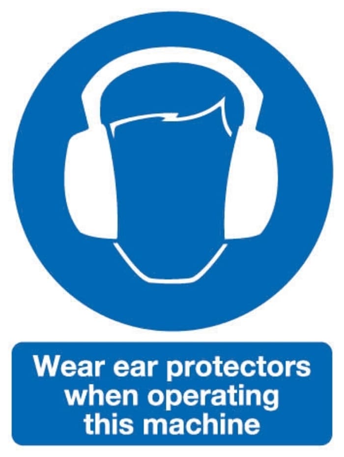 SAV label 'Wear ear....machine'400X300mm