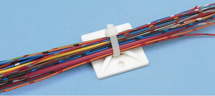 HellermannTyton Self Adhesive Black Cable Tie Mount 28 mm x 28mm, 5.4mm Max. Cable Tie Width