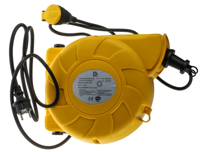 RS PRO 10m 1 Socket NF Cable Reel, 230 V ac