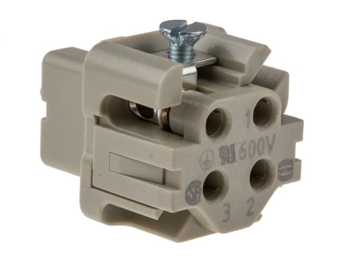 HARTING Heavy Duty Power Connector Insert, 10A, Female, Han A Series, 3 Contacts