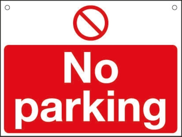 Plastic No Parking Prohibition Sign, No Parking, English