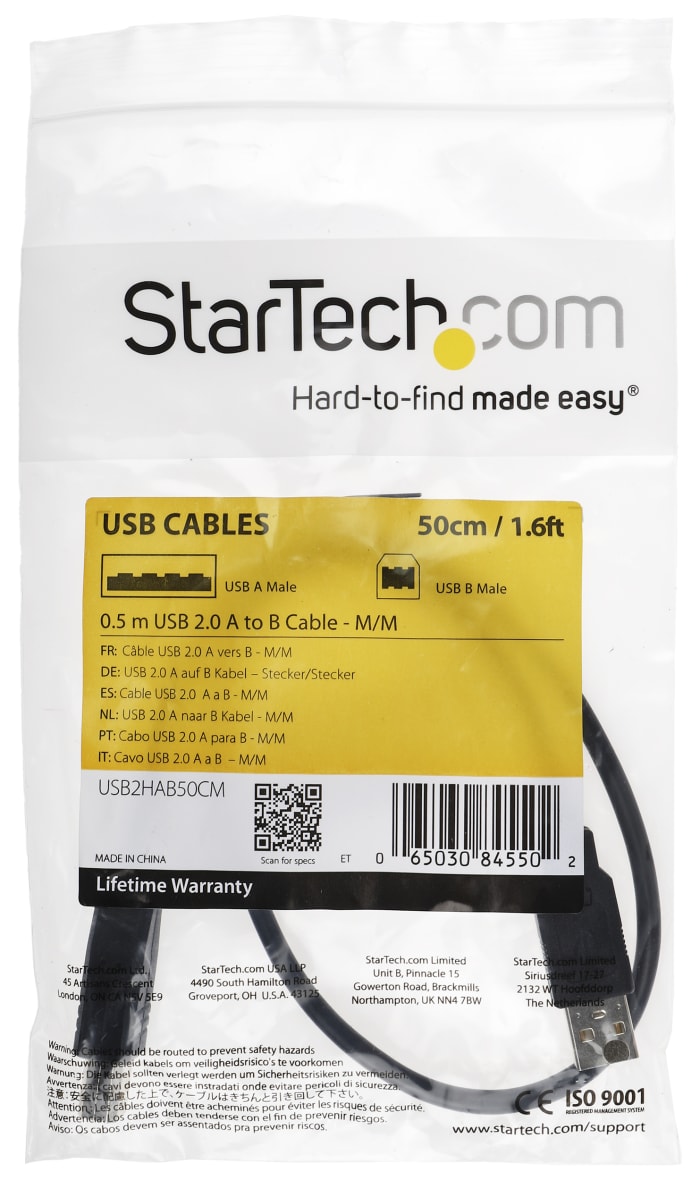 USB2HAB50CM USB 2.0 Cable, Male USB A to
