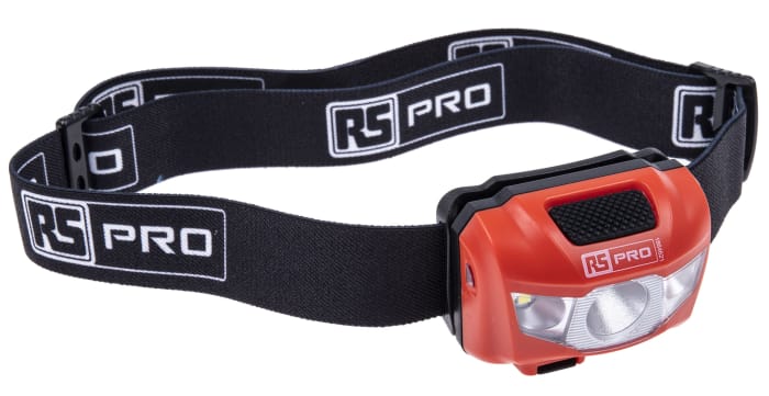 RS PRO LED Head Torch 250 lm, 66 m Range