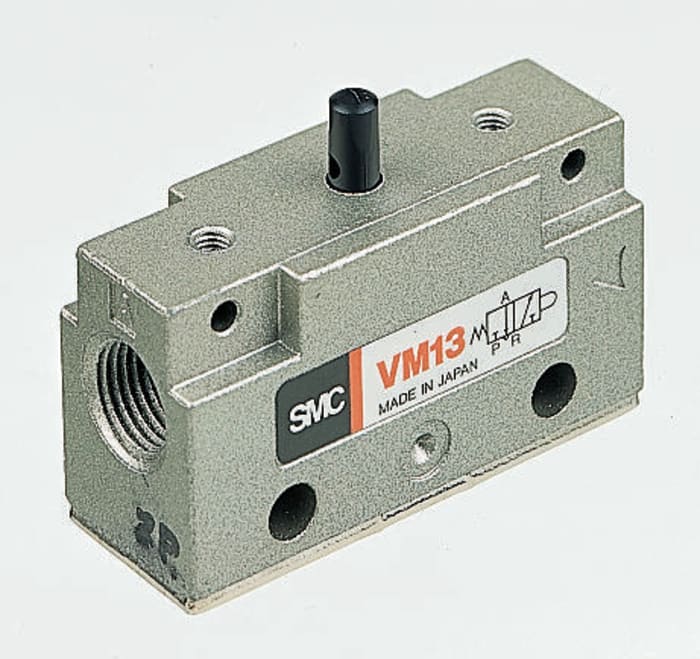 SMC Basic 3/2 Pneumatic Manual Control Valve VM100 Series, Rc 1/8, 1/8in