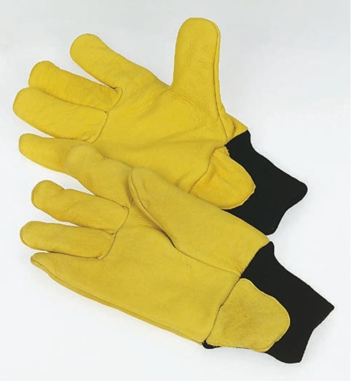BM Polyco Leather Abrasion Resistant, Cold Resistant, Puncture Resistant, Tear Resistant Reusable Gloves, Size 10, Large