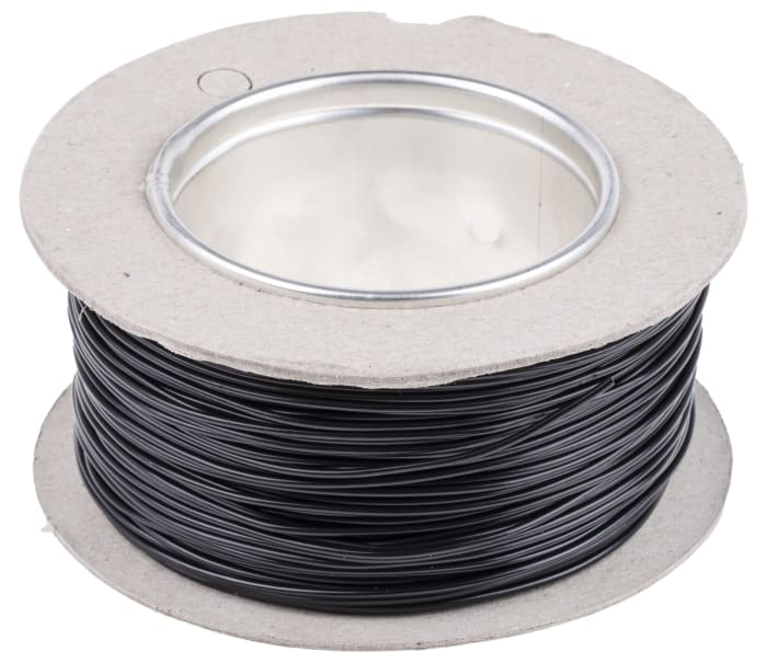 RS PRO, RS PRO Black 0.33 mm² Hook Up Wire, 22 AWG, 7/0.25 mm, 100m, PVC  Insulation, 207-5303