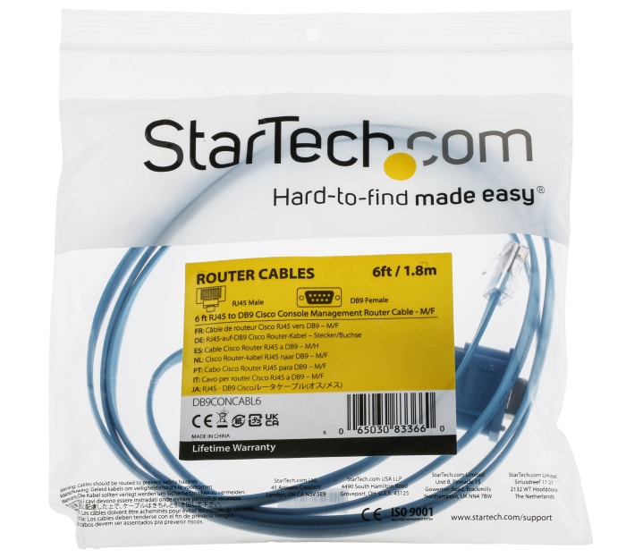 StarTech.com 6 ft. 1.8 m Cisco USB Console Cable USB to RJ45