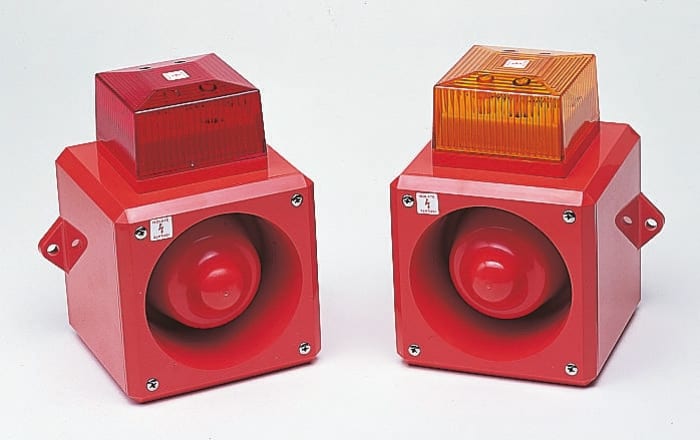 Red 32 tone sounder/beacon,230Vac