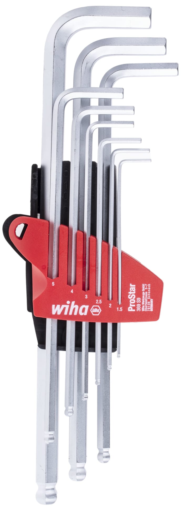 Wiha 9 piece L Shape Metric Hex Key Set, 1.5 → 10mm