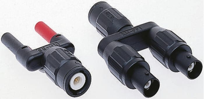 Insulated BNC plug to 2x4mm skt adaptor
