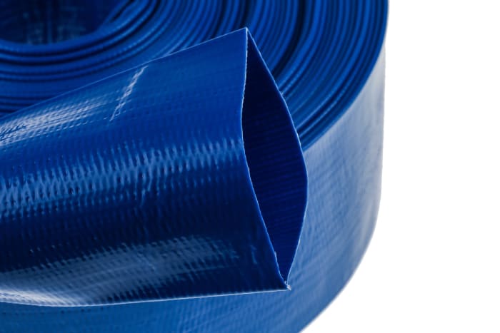 RS PRO PVC, Hose Pipe, 52mm ID, 55.3mm OD, Blue, 20m