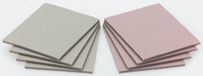 Tampon à main abrasif, Super fin, Oxyde d'aluminium, Gris, Long. 140mm, larg. 115mm