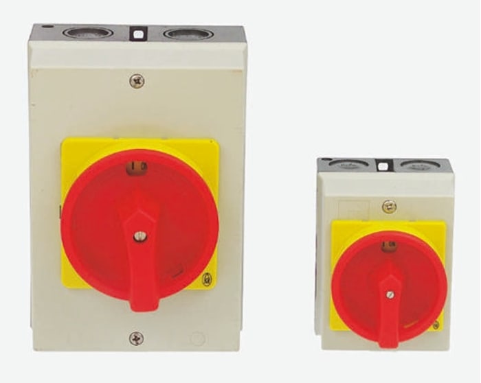 Eaton 2P Pole Surface Mount Isolator Switch - 20A Maximum Current, 6.5kW Power Rating, IP65