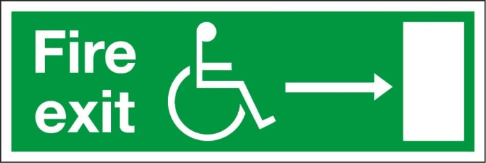 Panneau issue de secours Signs & Labels, Sortie de secours droite "Fire Exit", PVC
