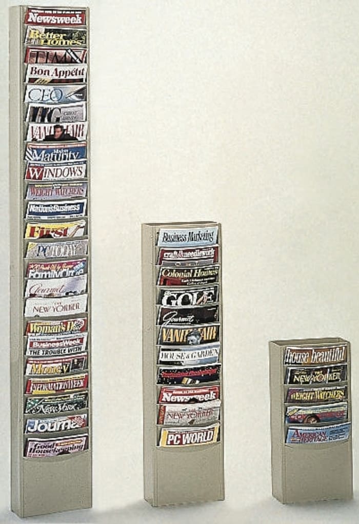 RS PRO Free Standing Steel Beige Magazine Rack