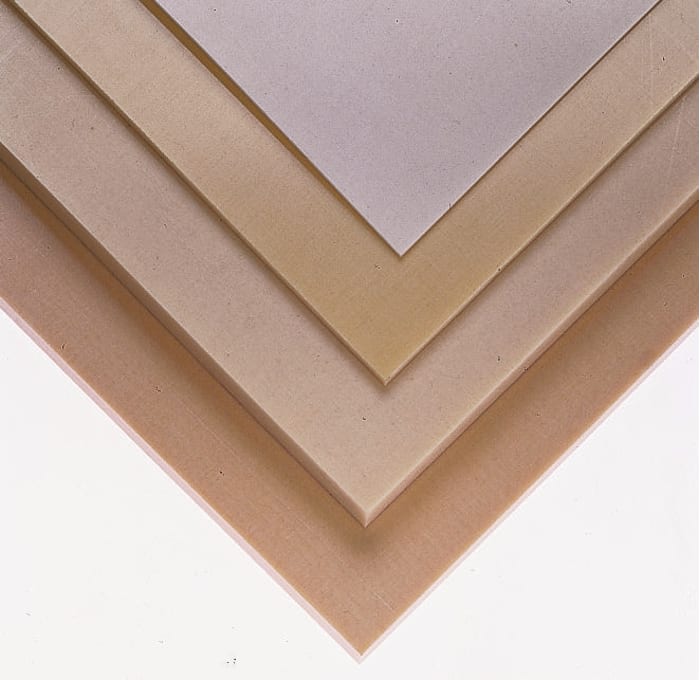 Tufnol Beige Plastic Sheet, 590mm x 285mm x 2mm, Epoxy Resin, Weave Cotton