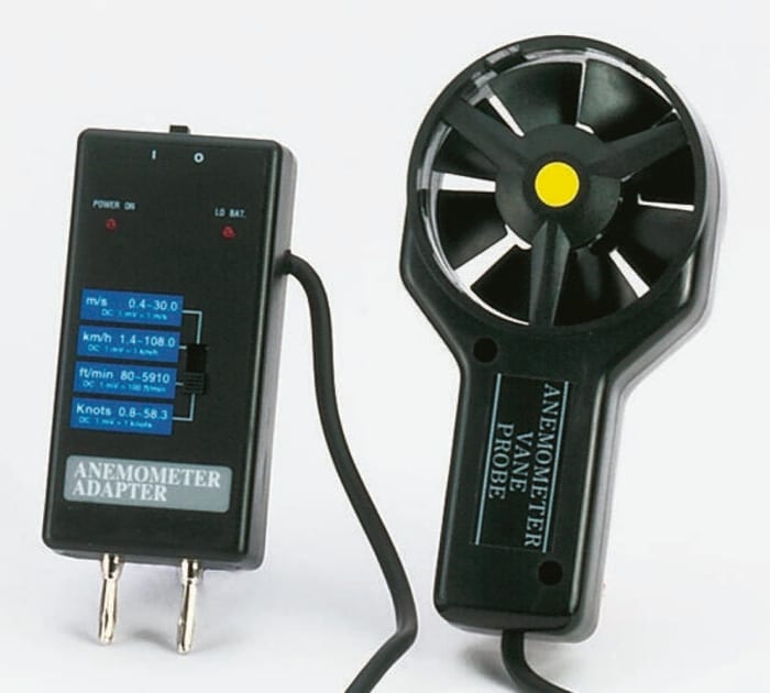 Rotary vane anemometer, DMM plug-in