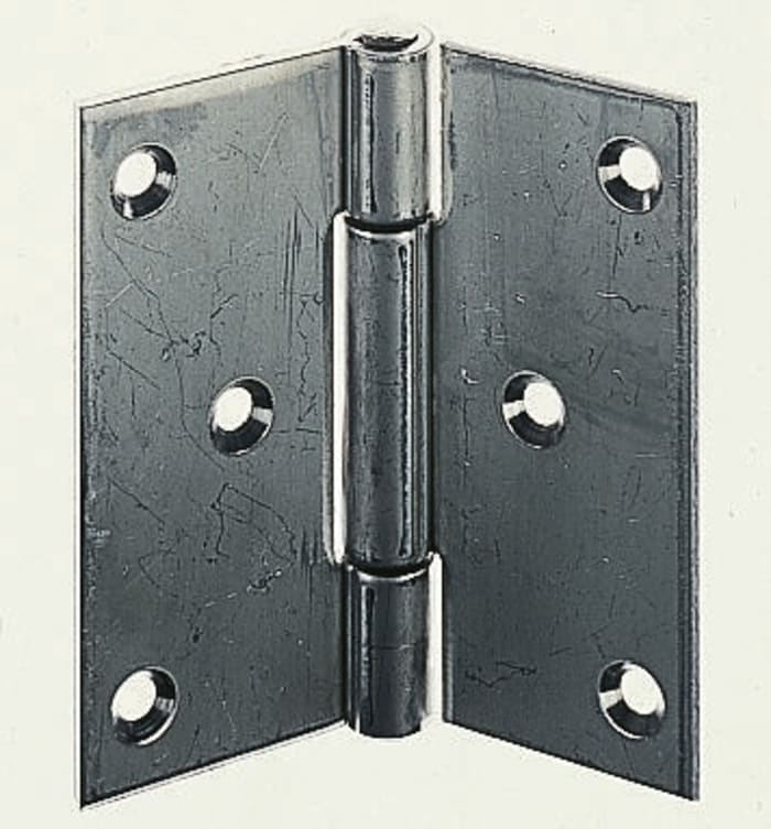 Pinet Stainless Steel Butt Hinge with a Riveted Pin, Screw Fixing, 60mm x 60mm x 2mm