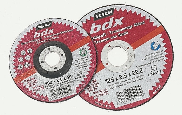 Norton Aluminium Oxide Grinding Disc, 100mm Diameter, 3.2mm Thick