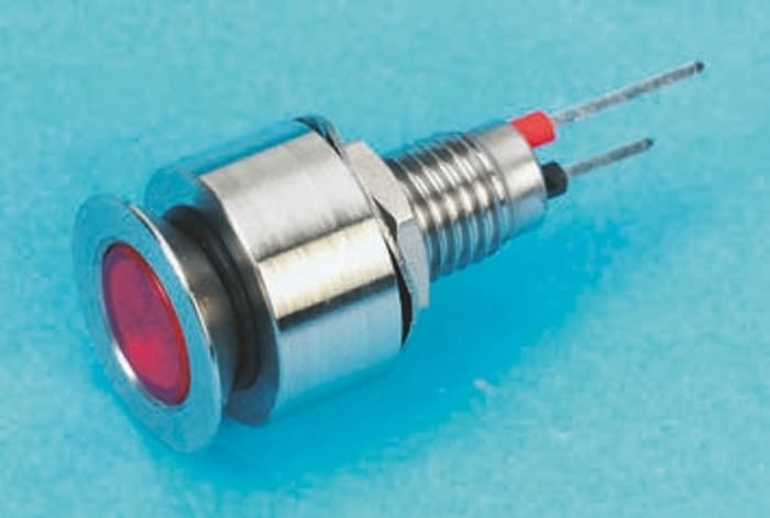 Marl Red Panel Mount Indicator, 24V dc, 6.1mm Mounting Hole Size