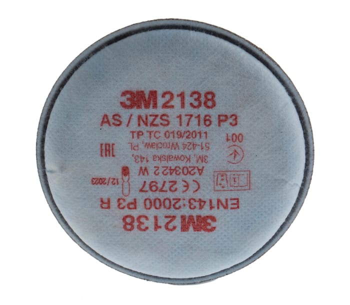 3M Particulates Filter for use with 3M 2000 Series Respirator 2138 3M RS Components Israel