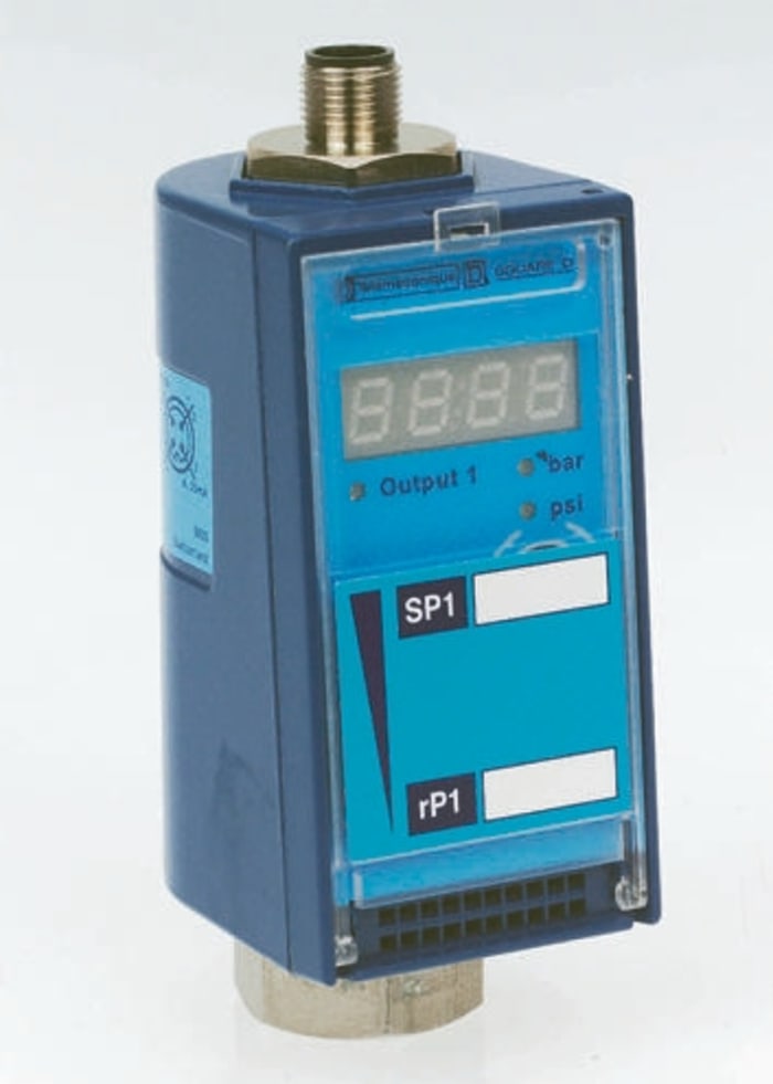 Telemecanique Pressure Sensor, -0.97bar Min, -0.05bar Max, Relay Output, Differential Reading