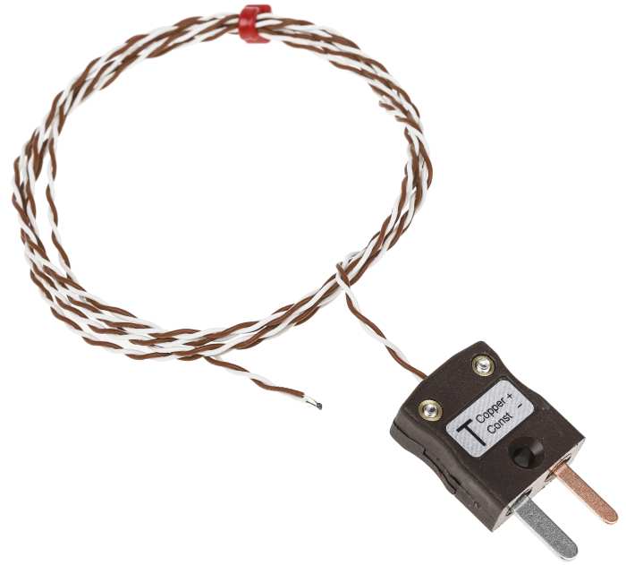 RS PRO Type Type T Exposed Junction Thermocouple 1 m Length, 1 mm Diameter, -40 °C → 250 °C Max