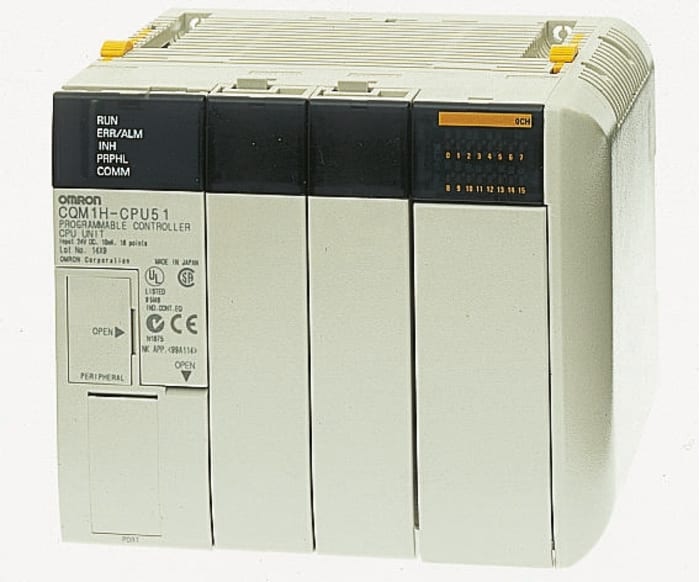 Omron SYSMAC CQM1H Series PLC CPU for Use with SYSMAC CQM1H Series, 16 (DC)-Input, DC Input