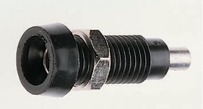Black panel mount round insulated socket
