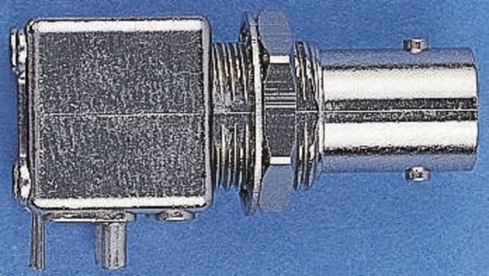 Low profile BNC shield r/a PCB skt,50ohm
