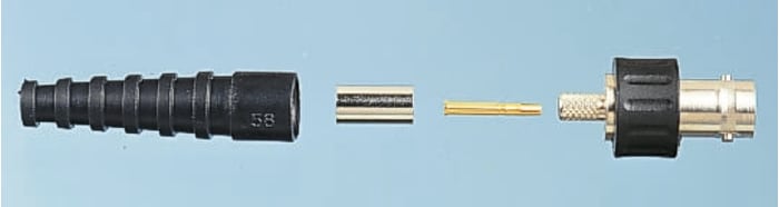 Blk insul BNC jack-RG58AU/CU cable,50ohm
