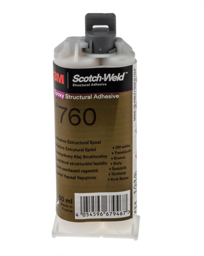 Adhesivo epoxi 3M Scotch-Weld DP760 de color Marrón, Cartucho doble de 50 ml