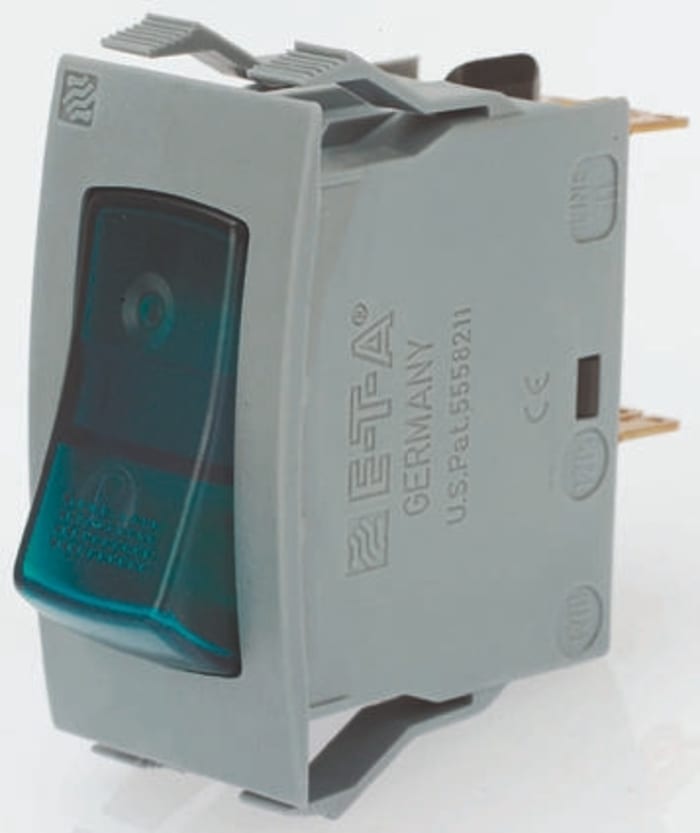 ETA Thermal Circuit Breaker - 3120-F7 2 Pole 250V Voltage Rating Snap In, 16A Current Rating
