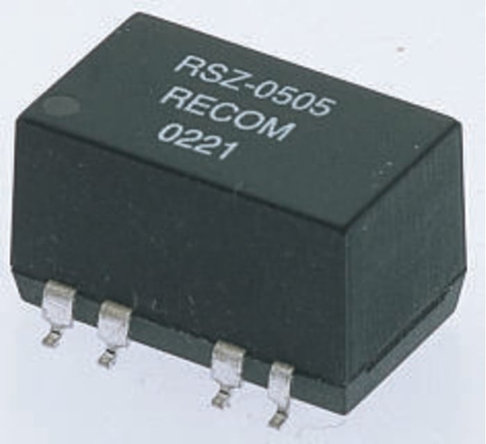 Recom RSZ Isolated DC-DC Converter, 15V dc/ 67mA Output, 4.75 → 5.25 V dc Input, 1W, Surface Mount, +71°C Max