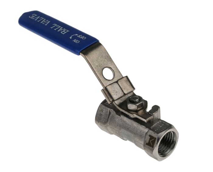 RS PRO Stainless Steel Reduced Bore, 2 Way, Ball Valve, Threaded, BSPP 1/4in, 68bar Operating Pressure