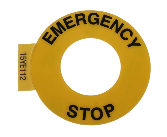 Allen Bradley Legend Plate for Use with 800F Series, Emergency Stop