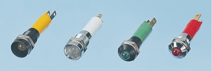 8mm HE red LED satin chr prominent,24Vdc