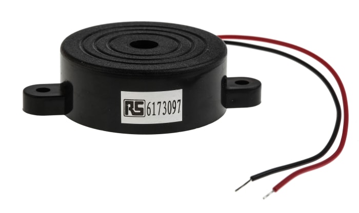 RS PRO 96dB Panel Mount Continuous Internal Piezo Buzzer, 41.8 x 16mm, 1.5V dc Min, 20V dc Max