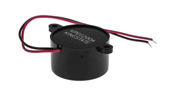 RS PRO 73dB Panel Mount Continuous Internal Piezo Buzzer, 23.8 (Dia.) x 14.5mm, 3V dc Min, 20V dc Max