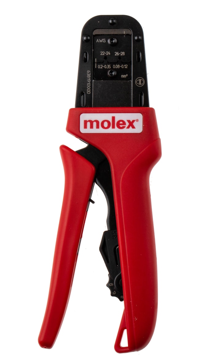 Herramienta de crimpado Molex, serie 207129, para cables de 28 → 22AWG