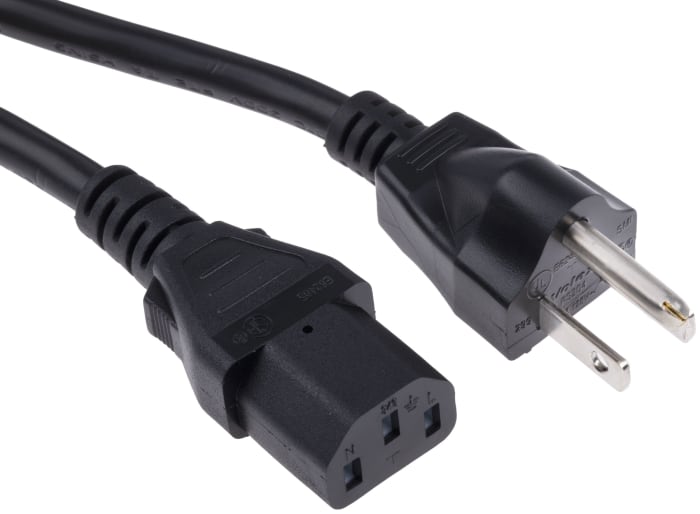 Cordon d'alimentation RS PRO, Connecteur CEI C13 Fiche américaine de type B, 2m, 10 A / 125 V