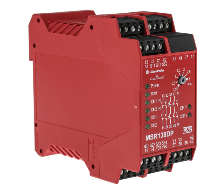 Allen Bradley 440R / MSR138DP Safety Relay, 24V ac/dc, 2 Safety Contacts