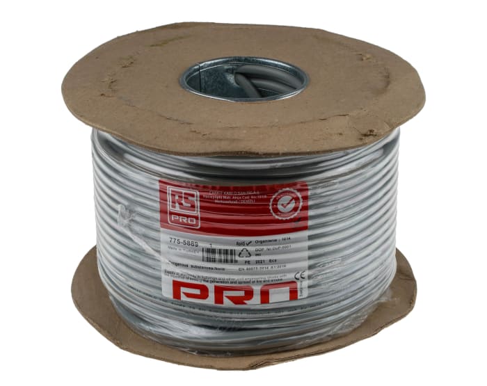 RS PRO | RS PRO H05VV-F, 100 m 3 Core Power Cable, Grey Polyvinyl ...