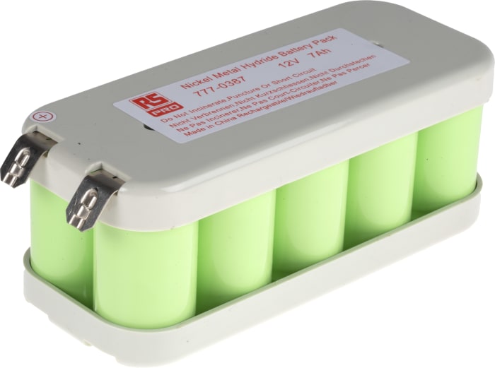 RS PRO NiMH 12V D Tipi Şarj Edilebilir Pil Paketi (Batarya Paketi), 10 Hücreli, Tırnaklı, 7000mAh