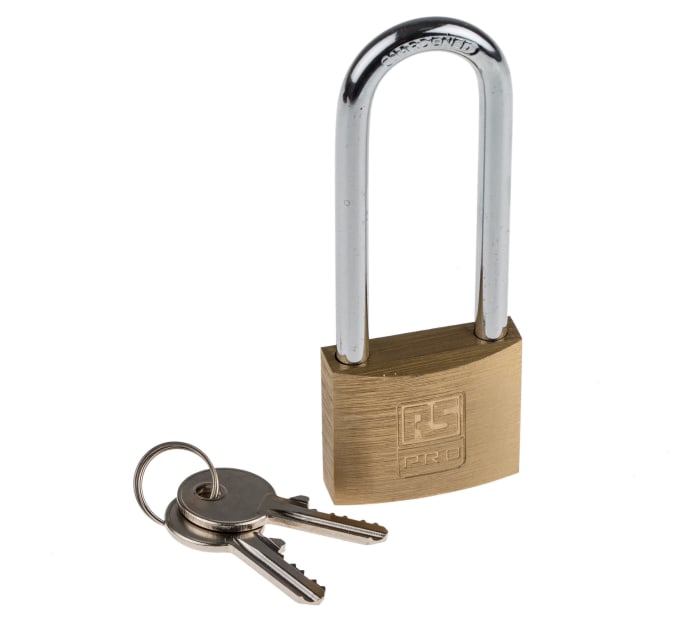RS PRO Key Brass Padlock, 6mm Shackle, 40mm Body