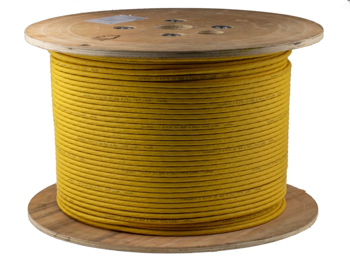 Câble Ethernet catégorie 7 S/FTP RS PRO, Jaune, 500m LSZH Sans terminaison LSZH